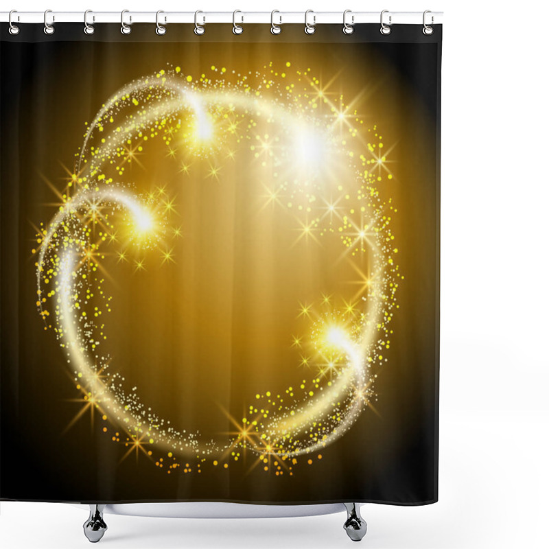 Personality  Salute And Firework. Round Frame. Shower Curtains