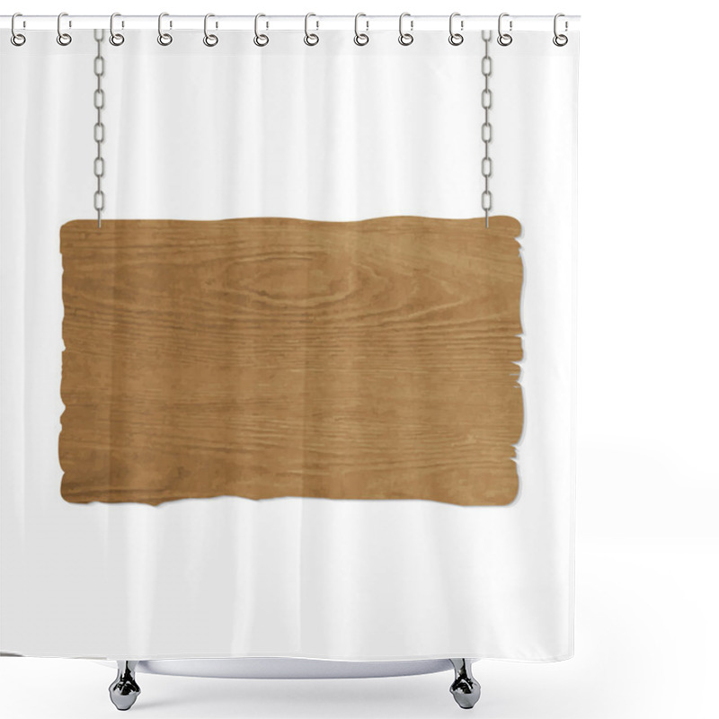 Personality  Wooden Sign Shower Curtains