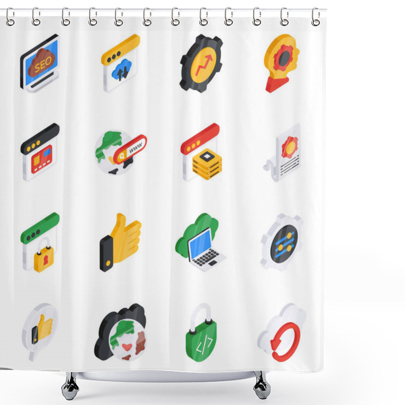 Personality  Set Of Project Management Flat Icons Shower Curtains