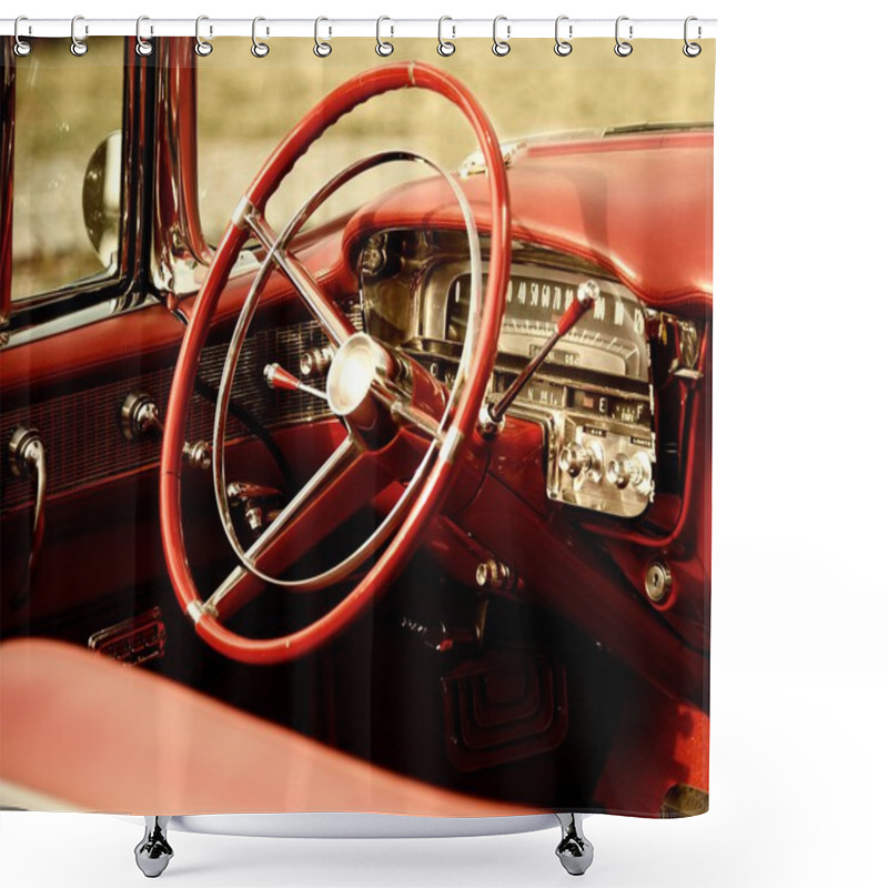 Personality  Retro Car Interior Shower Curtains