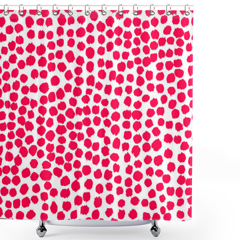 Personality  Red Irregular Dots Pattern Shower Curtains