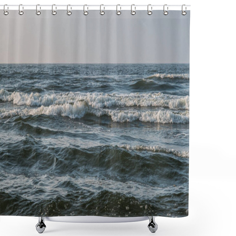 Personality  Beautiful Sea Waves On The Beach Shower Curtains