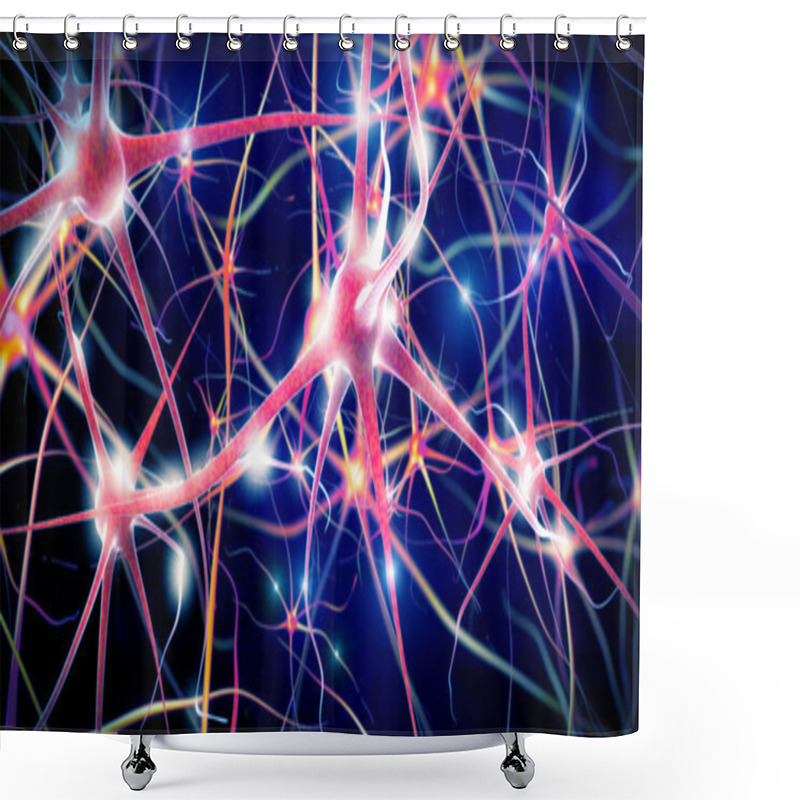 Personality  Illustration Of A Nerve Cell Shower Curtains