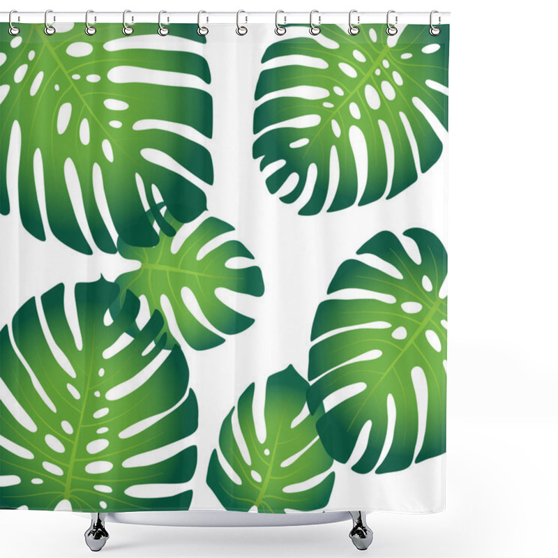 Personality  Monstera Leaves Shower Curtains