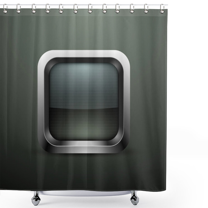 Personality  Rounded Square Button. Vector Illustration. Shower Curtains