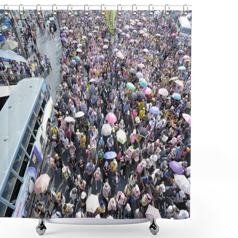 Personality  BANGKOK - DEC 9: Many 5 Milion People Walked For Anti Government Shower Curtains