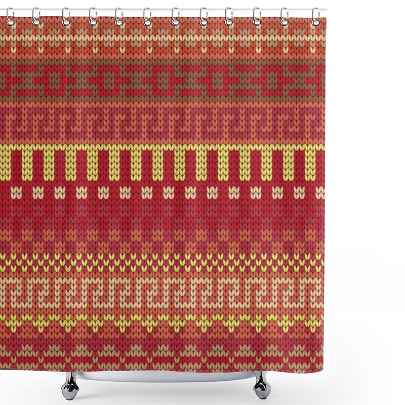 Personality  Knitted Seamless Pattern In Fire Isle Style Shower Curtains