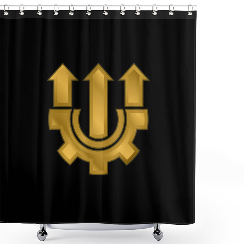 Personality  Analysis Gold Plated Metalic Icon Or Logo Vector Shower Curtains