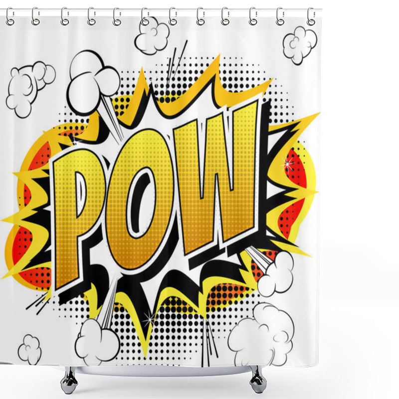 Personality  Pow - Comic Book, Cartoon Expression. Shower Curtains