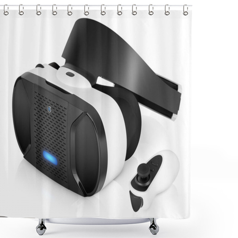 Personality  VR Virtual Reality Headset With Game Controller  Shower Curtains