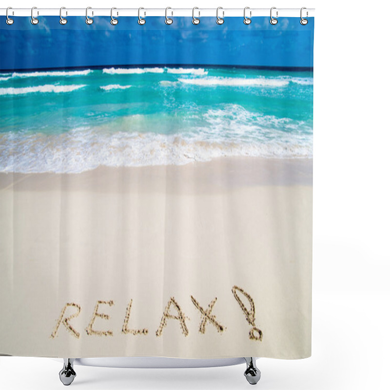 Personality  Relax On Sand Beach Shower Curtains