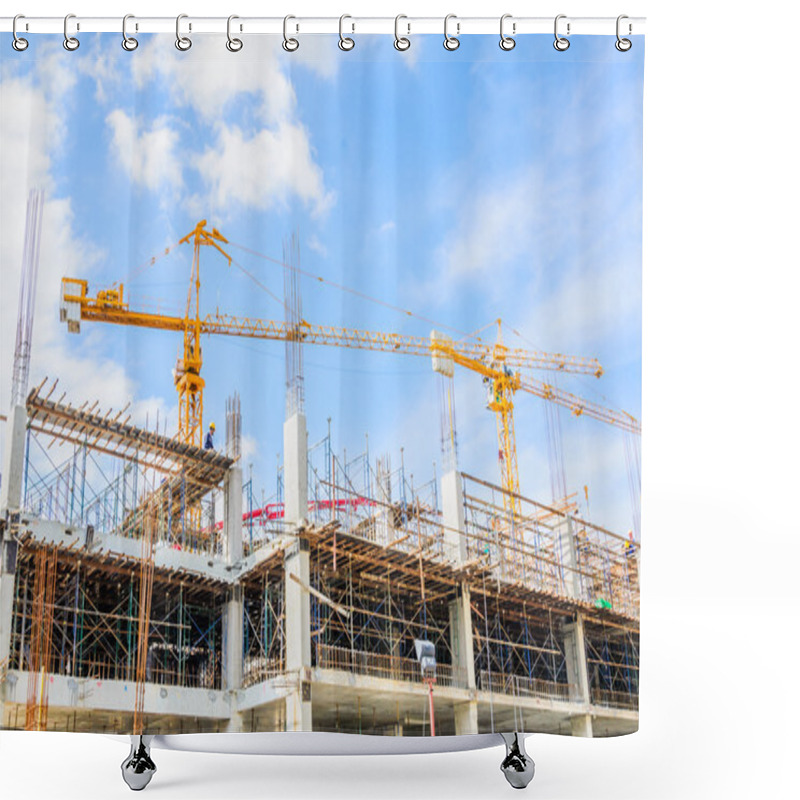 Personality  Construction Crane Shower Curtains