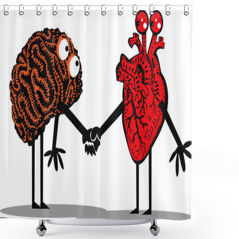 Personality  Brain And Heart Shower Curtains