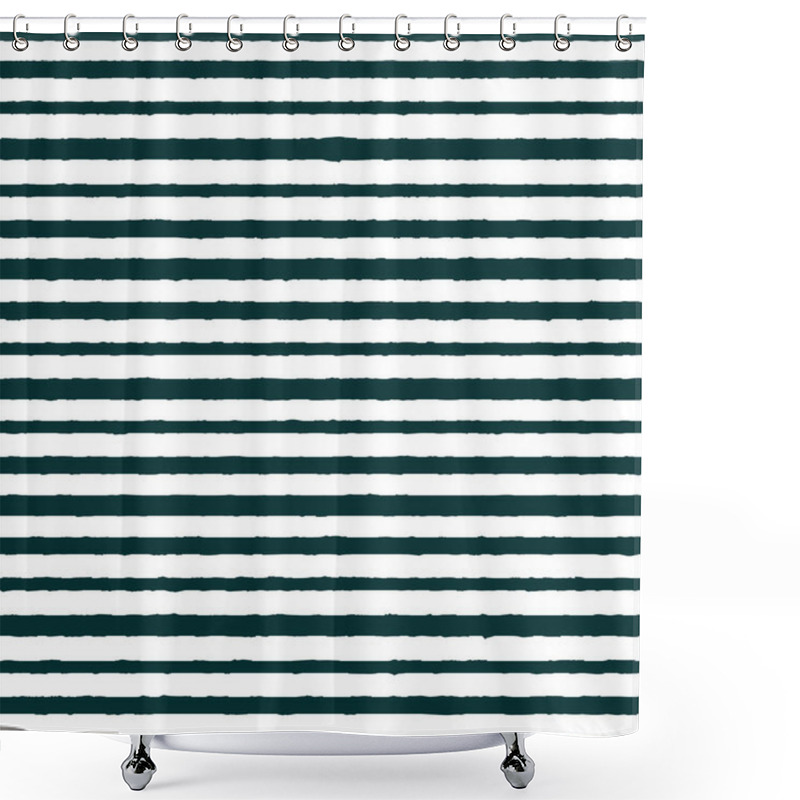 Personality  Vector Textured Horizontal Stripes Seamless Pattern Background Shower Curtains