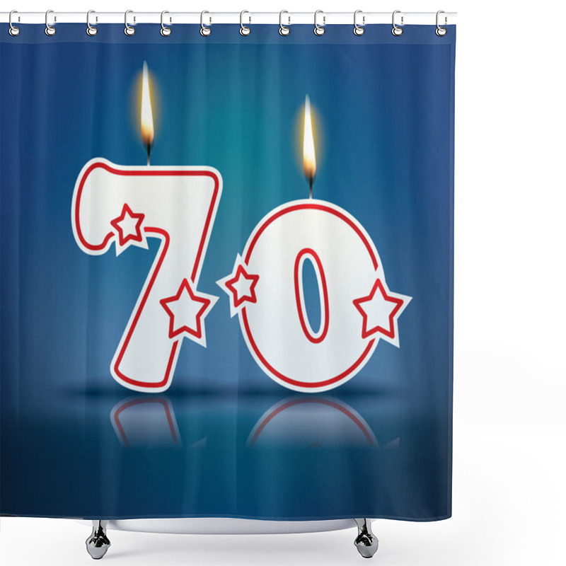 Personality  Birthday Candle Number 70 Shower Curtains