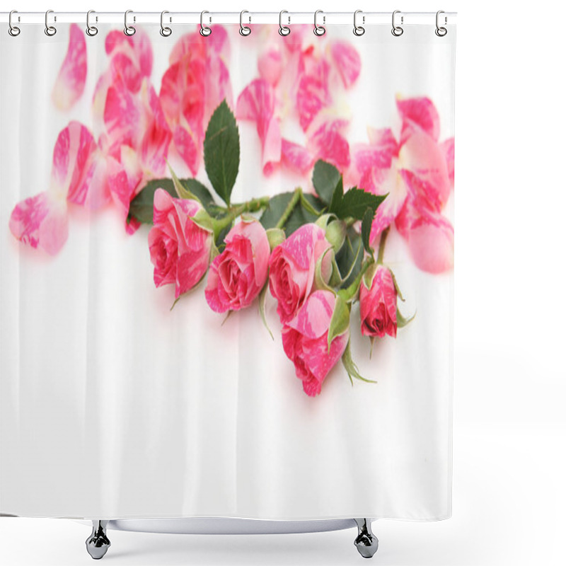 Personality  Pink Roses And Pearls Shower Curtains