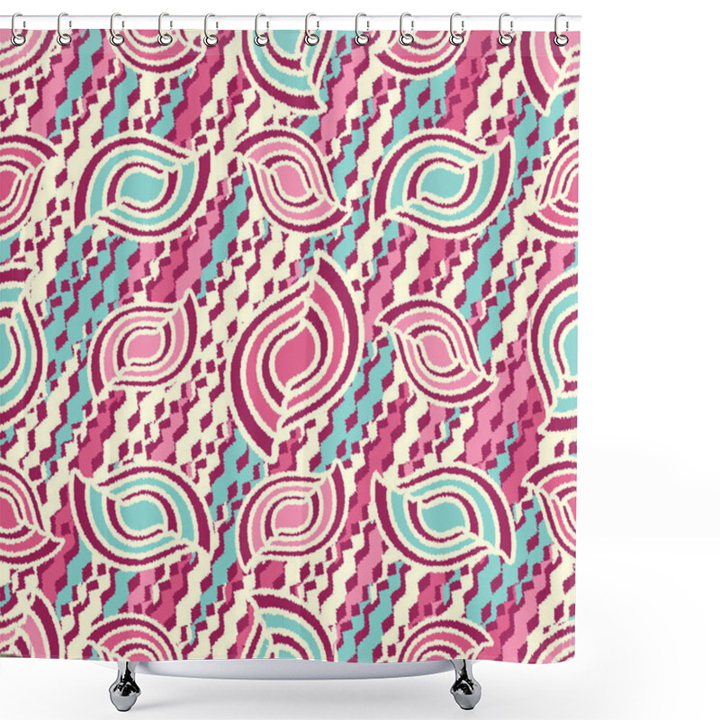 Personality  Seamless Abstract Pattern With The Image Of Geometric Shapes And Wavy Lines Shower Curtains