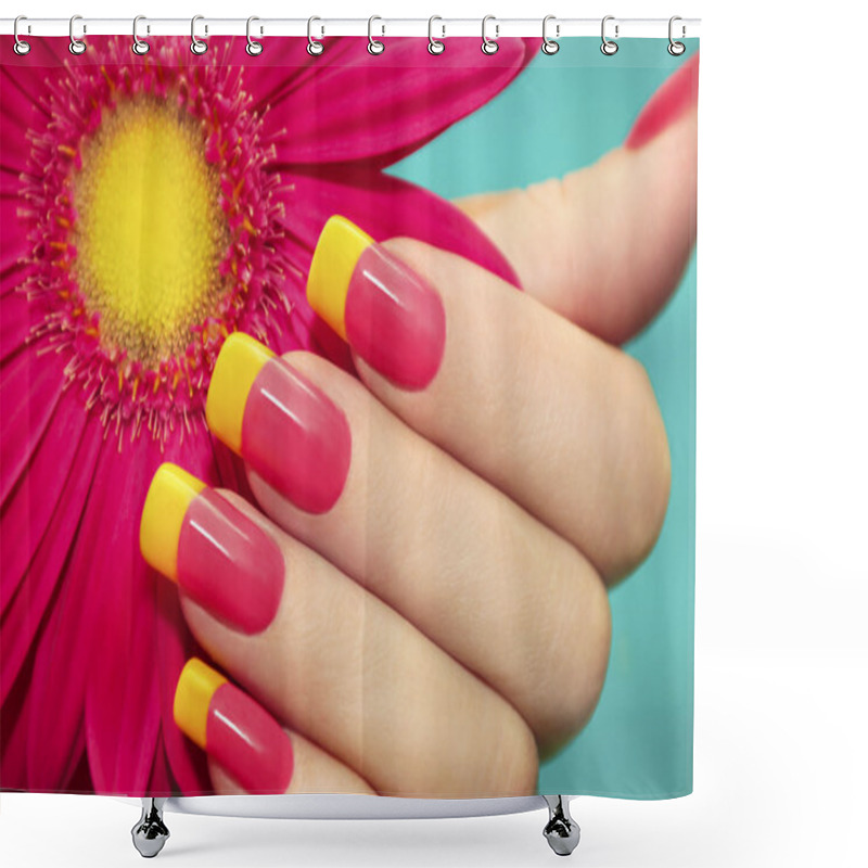 Personality  Two-tone Manicure. Shower Curtains