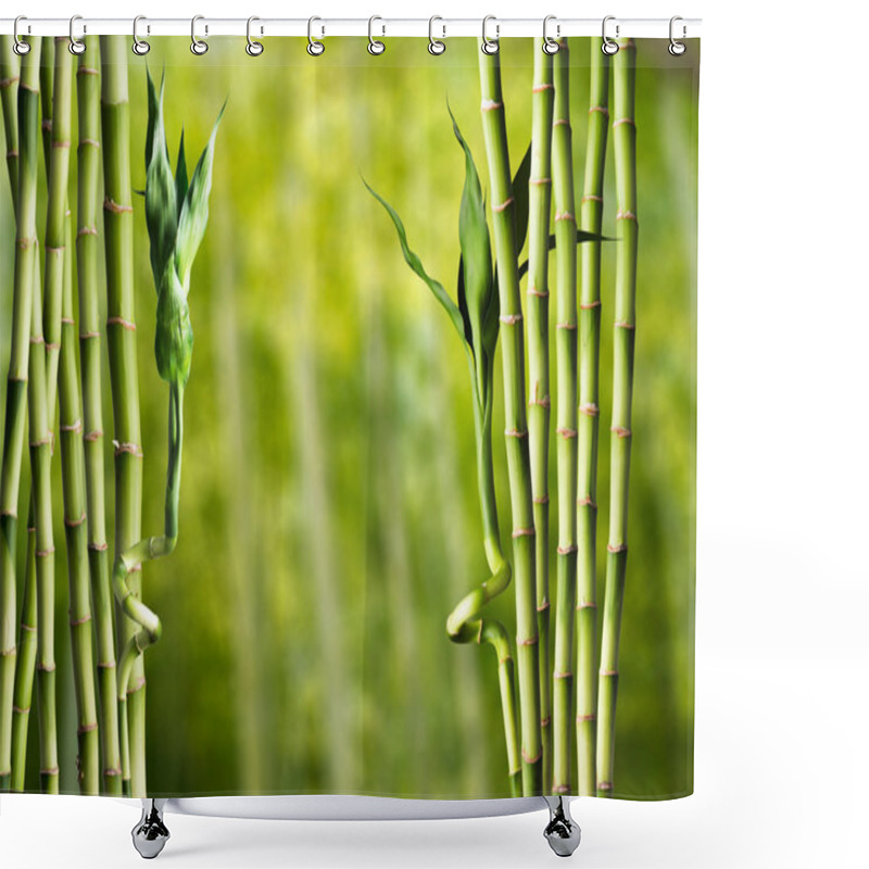 Personality  Fresh Bamboo  Background Shower Curtains