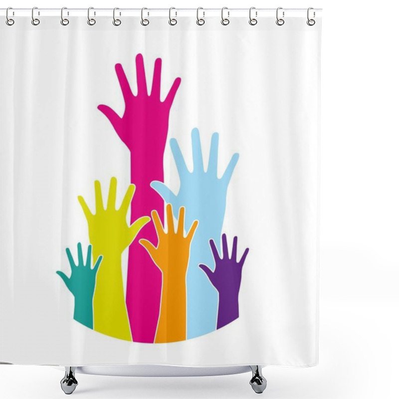 Personality  Hands Vector Shower Curtains