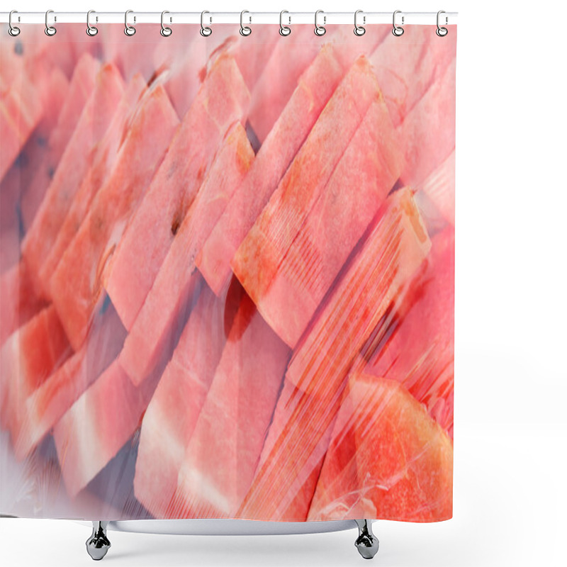 Personality  Watermelon In Plastic Wrap Shower Curtains