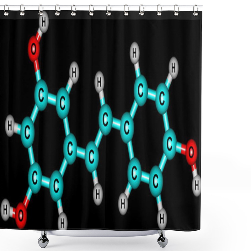 Personality  Resveratrol Molecular Structure Isolated On White Shower Curtains