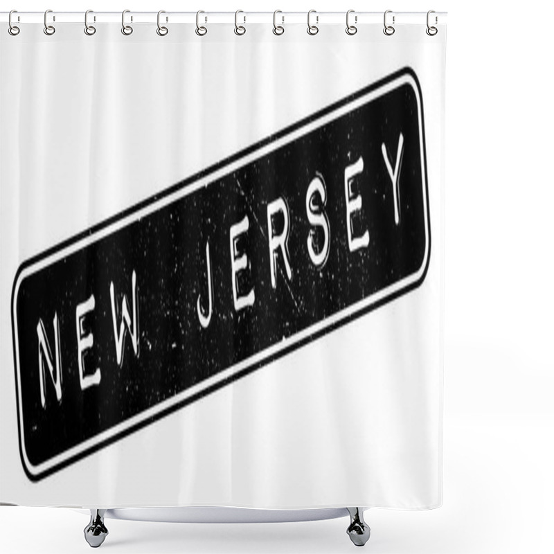 Personality  New Jersey Rubber Stamp Shower Curtains