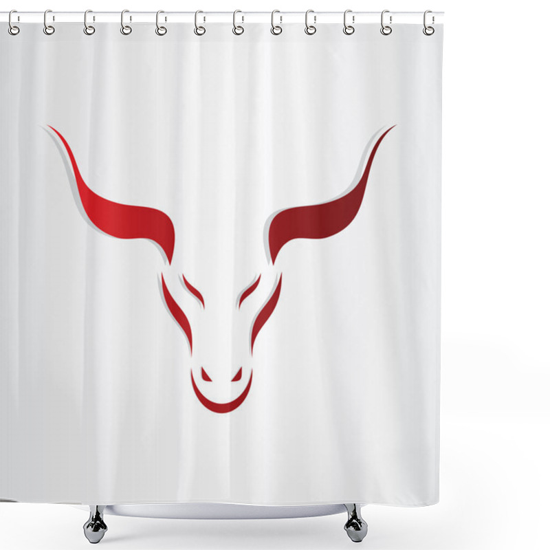 Personality  Stylized Symbol Red Bull Icon Design Shower Curtains