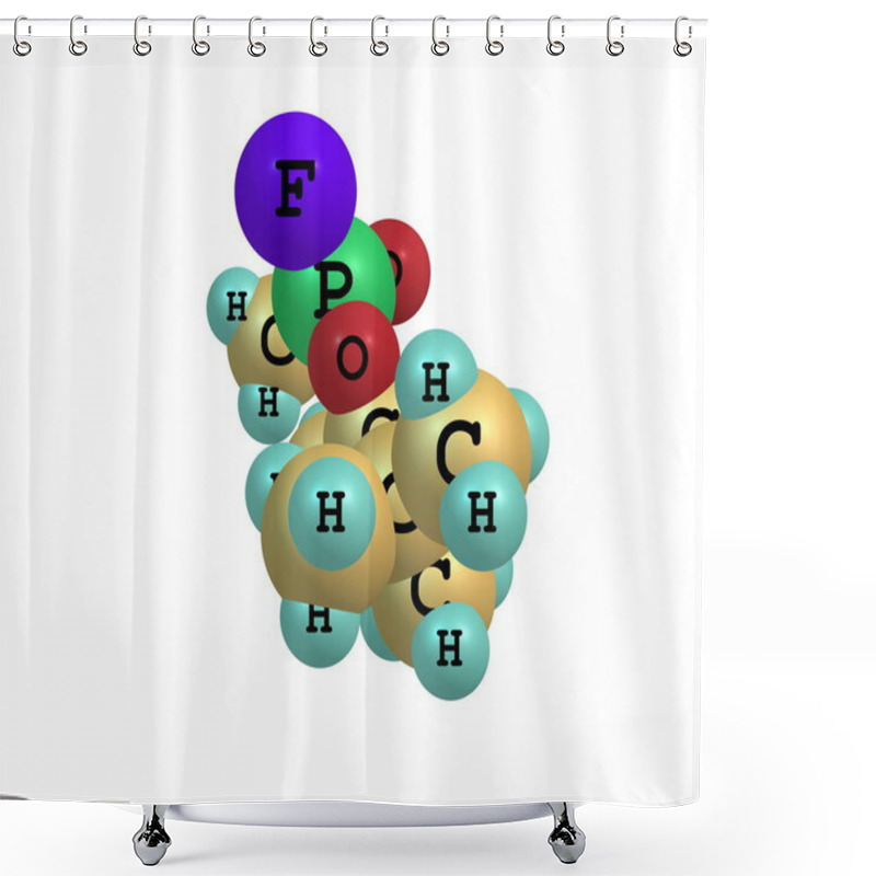 Personality  Molecular Structure Of Soman On White Shower Curtains