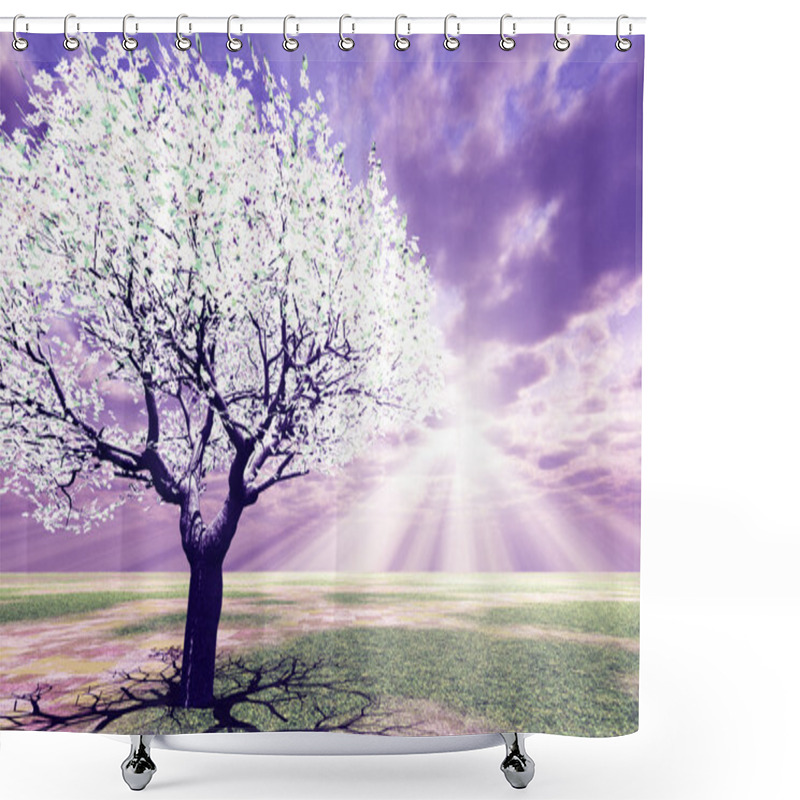 Personality  Blossoming Tree Shower Curtains