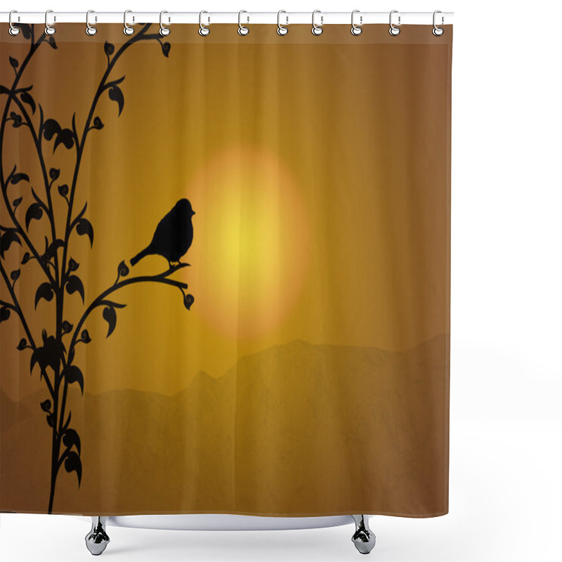 Personality  Bird On Branch Shower Curtains