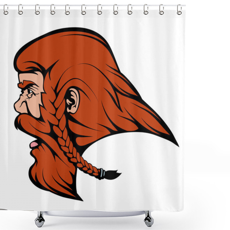 Personality  Viking Warrior Suitable As Logo Or Team Mascot, Viking Logo, Vector Graphics To Design Shower Curtains