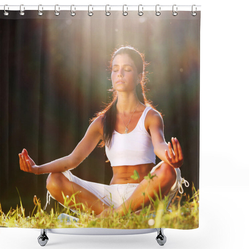 Personality  Lotus Yoga Sunrise Shower Curtains