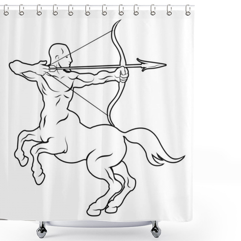 Personality  Stylised Centaur Archer Illustration Shower Curtains