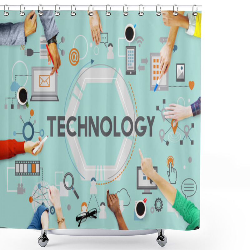 Personality  Business People And Technology Concept  Shower Curtains