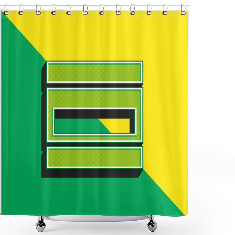 Personality  Accordion Menu Green And Yellow Modern 3d Vector Icon Logo Shower Curtains