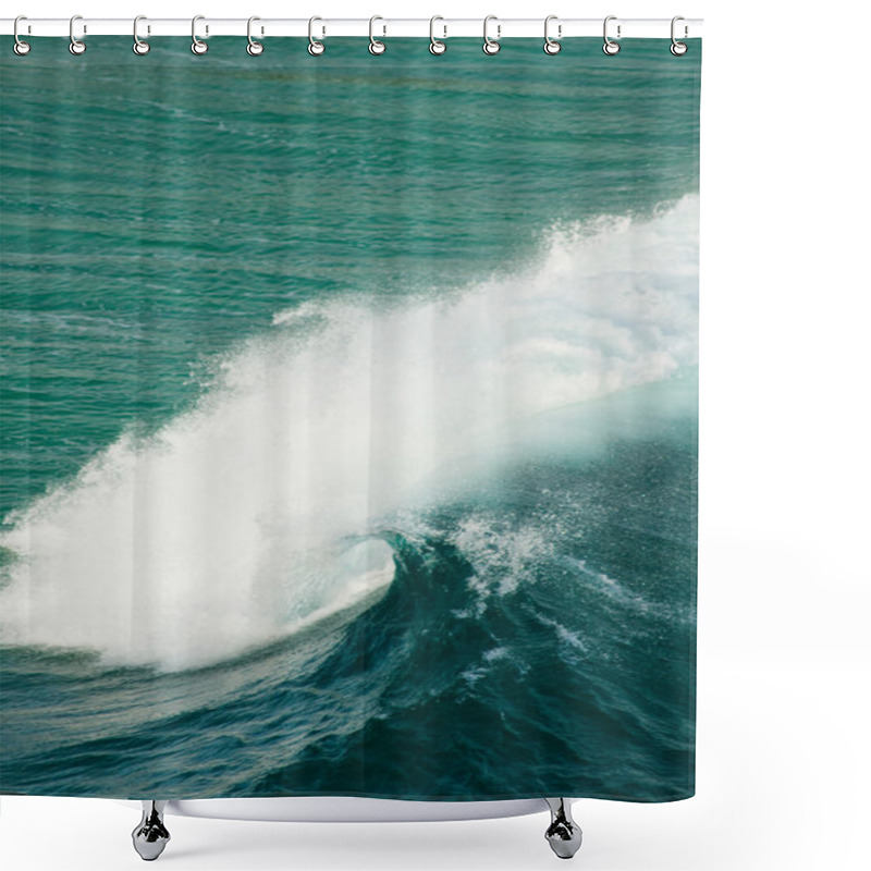 Personality  Ocean Waves Background Shower Curtains