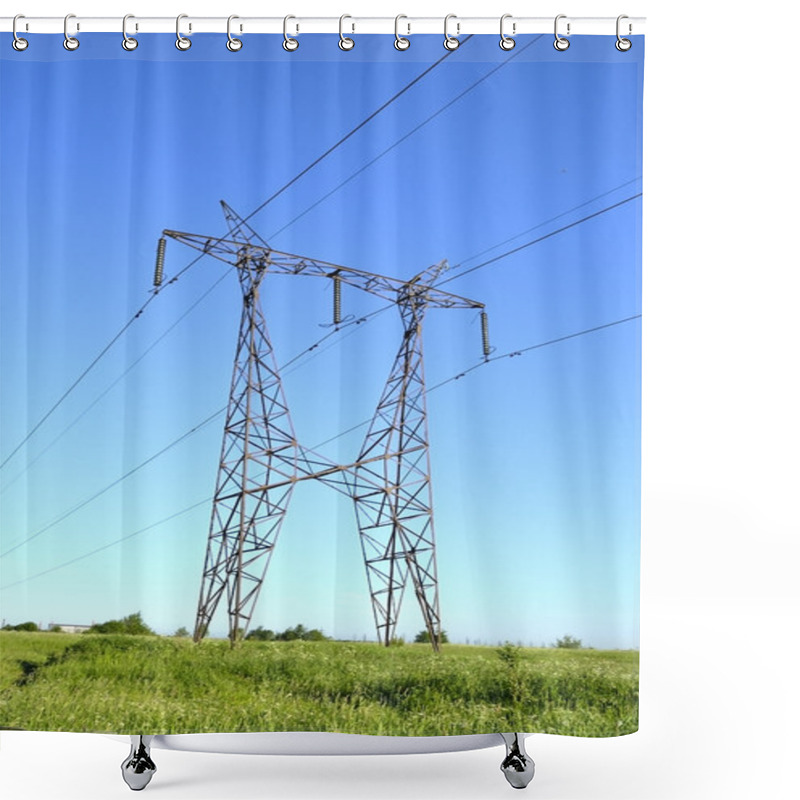 Personality  Transmission Tower Shower Curtains