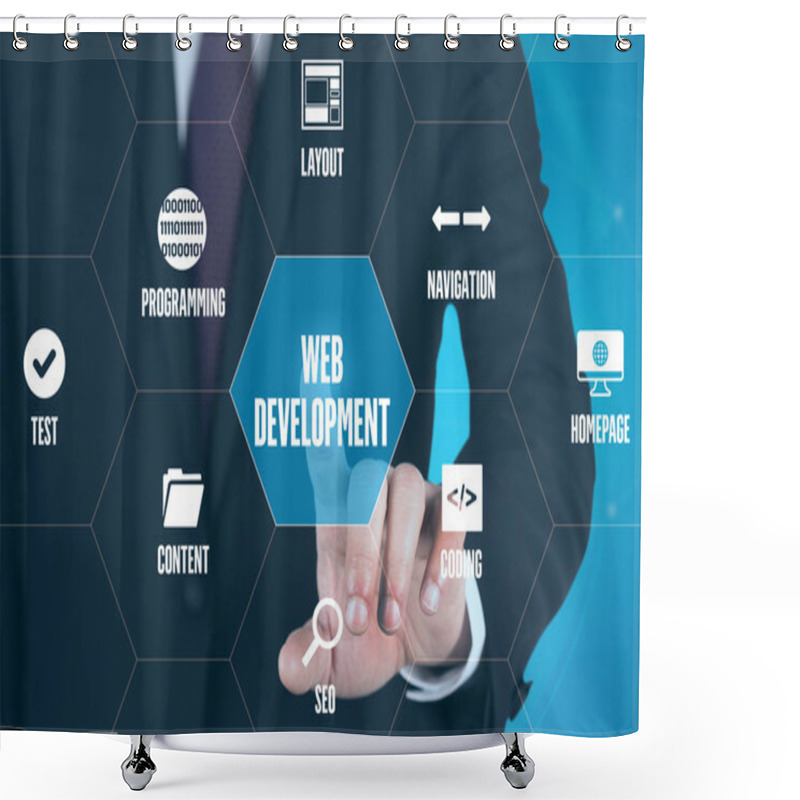 Personality  Futuristic Concept With Signs And Symbols Shower Curtains