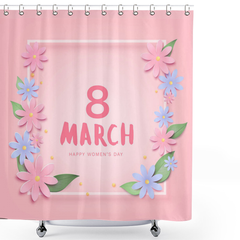 Personality  8 March Banner. Happy Women's Day. Vector Illustration. Shower Curtains