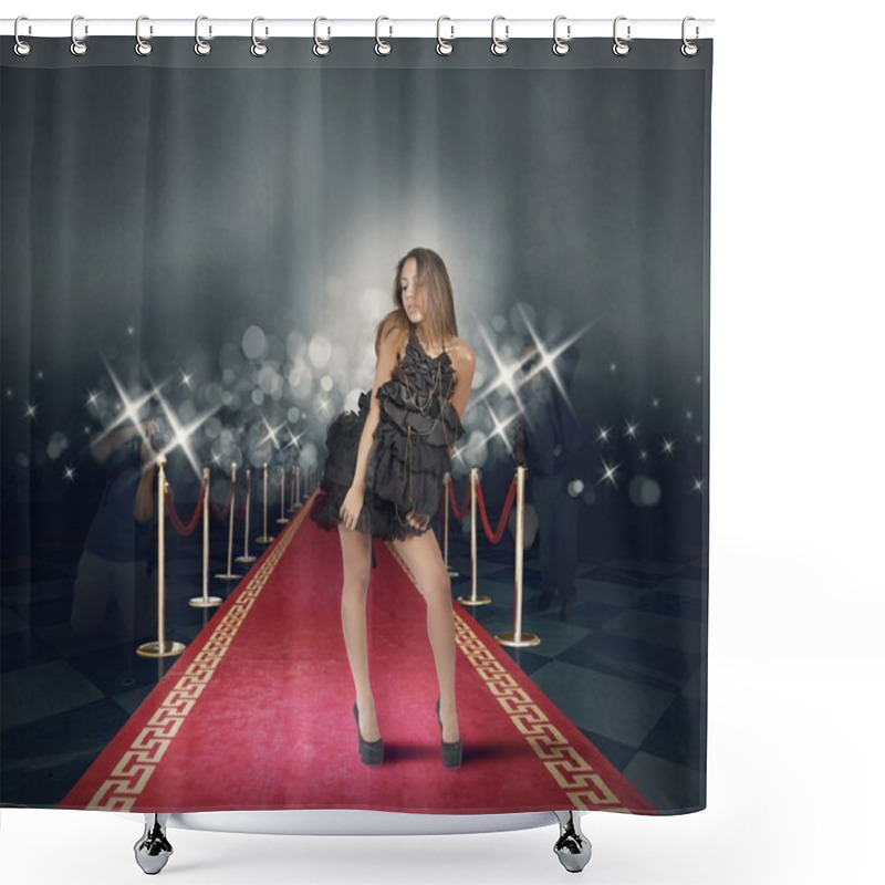 Personality  Celebrity On Red Carpet Shower Curtains