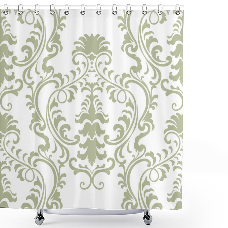 Personality  Vector Classic Floral Damask Baroque Ornament Pattern Element Shower Curtains