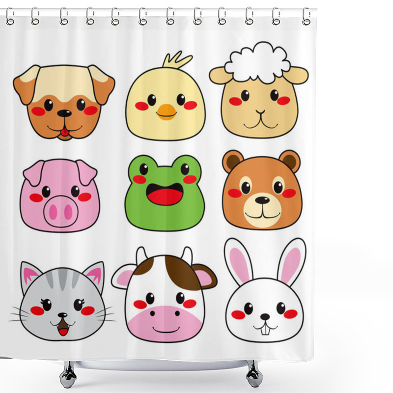 Personality  Animal Face Collection Shower Curtains