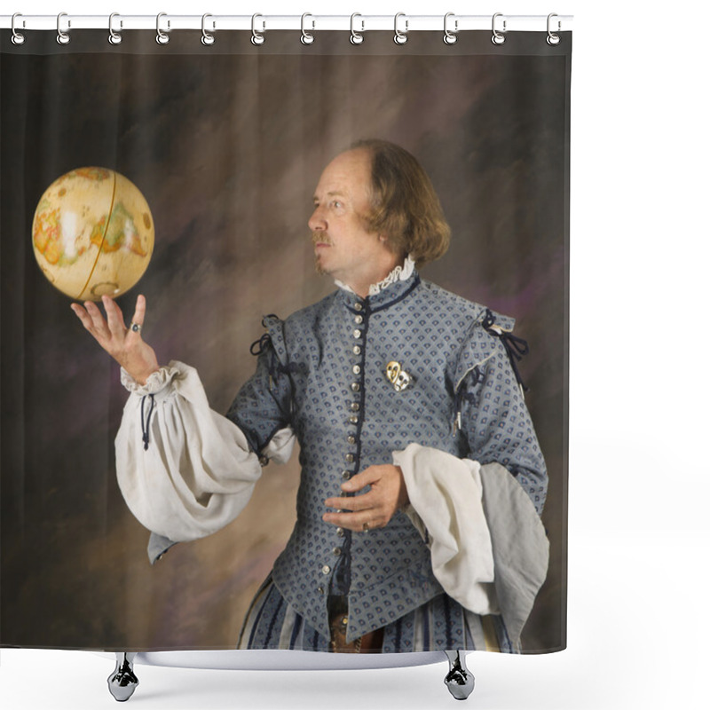 Personality  Shakespeare With Globe. Shower Curtains