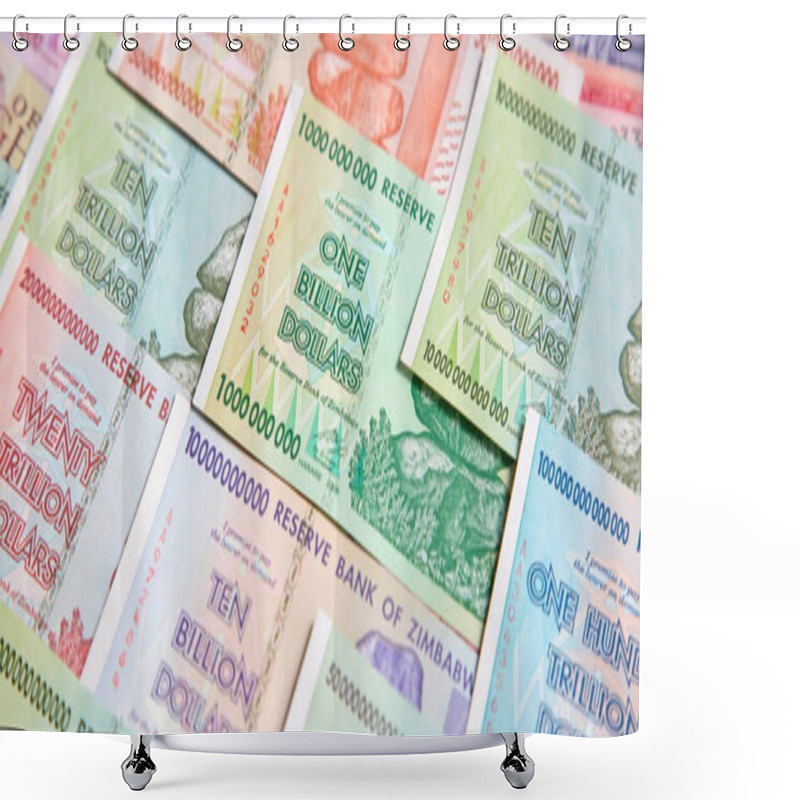 Personality  Banknotes Of Zimbabwe After Hyperinflation Shower Curtains