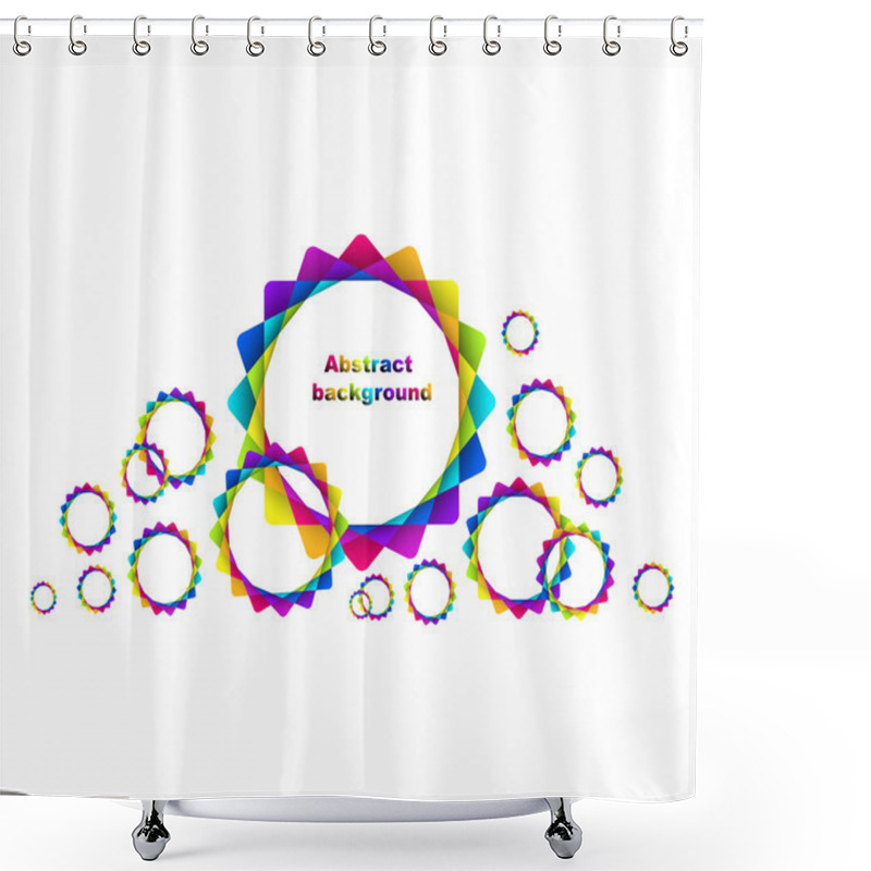 Personality  Abstract Geometric Rainbow Circles Background Shower Curtains