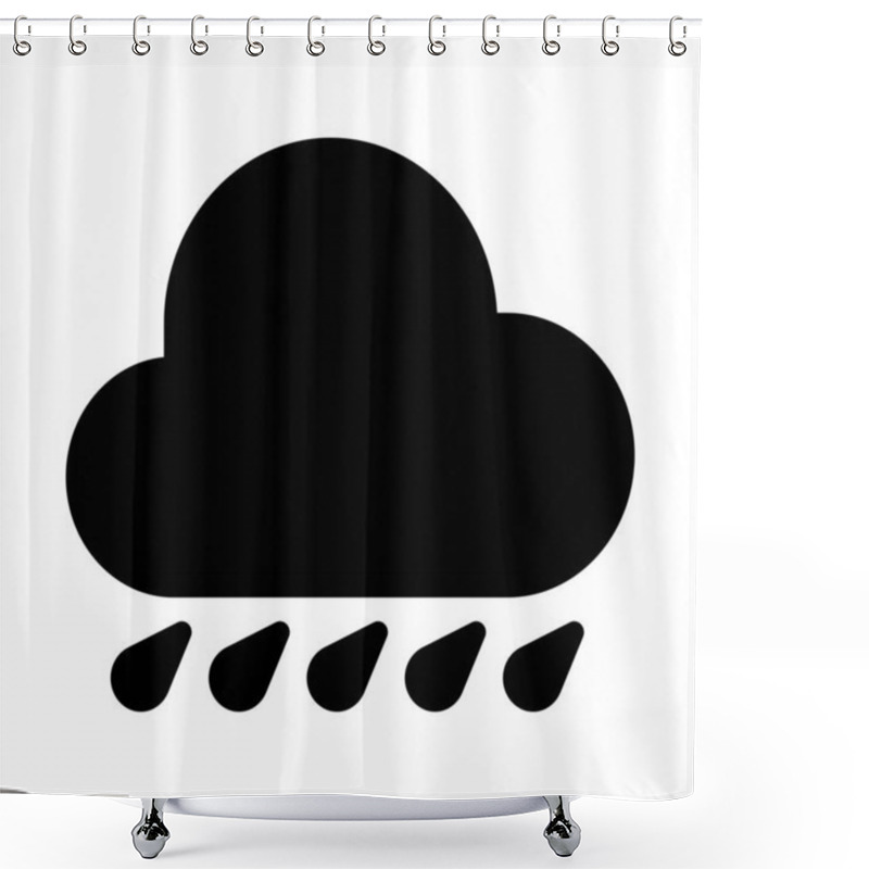 Personality  Rain Cloud Icon. Concept Of Bad Weather, Storm, And Forecast. Shower Curtains