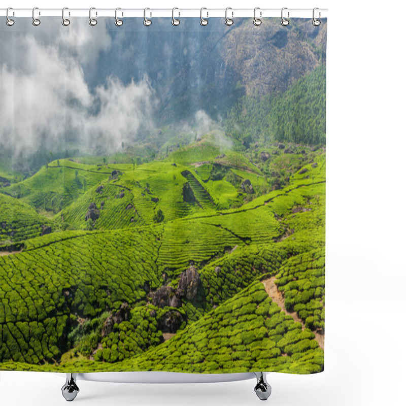 Personality  Green Tea Plantations In Munnar, Kerala, India Shower Curtains