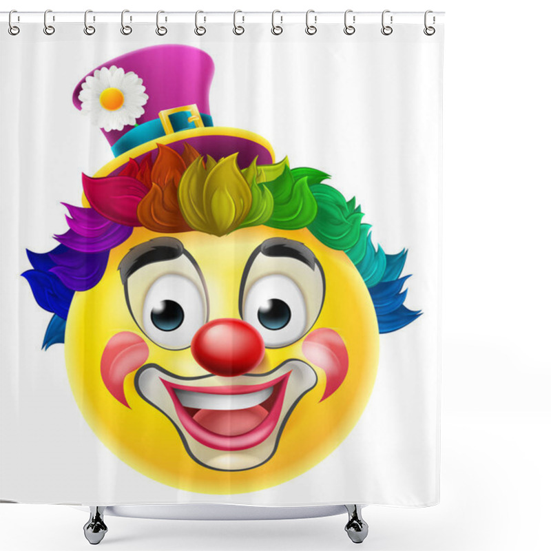 Personality  Clown Emoji Emoticon Shower Curtains