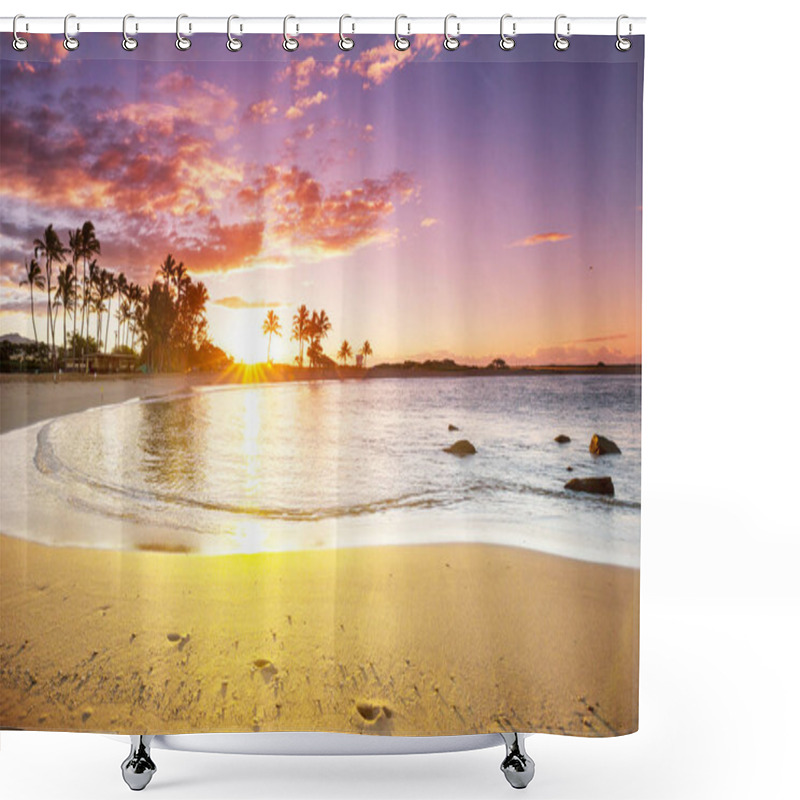 Personality  Amazing Hawaiian Beach Scenic View  Shower Curtains